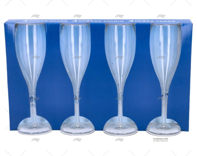 CHAMPAGNE GLASS IN POLYCARBONATE 4 PCS