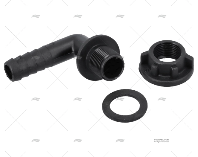 RACCORDO CURVO 90º SERBATOIO ACQUA DI 12mm