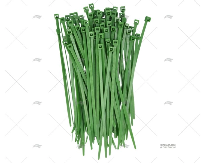 FASCETTA NYLON 3,6x140 VERDE 100 UNITÀ NORMA