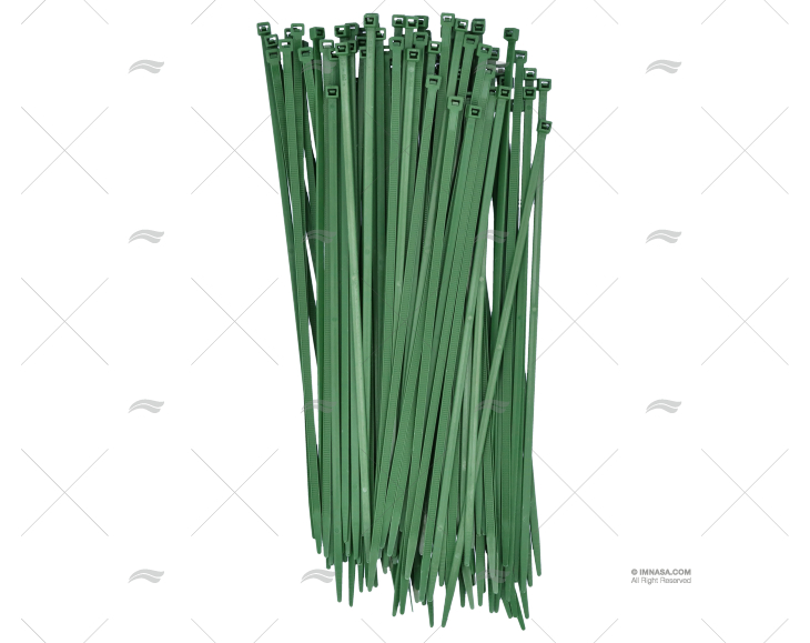 NYLON CABLE-TIE 4,8x290 GREEN 100 UNITS
