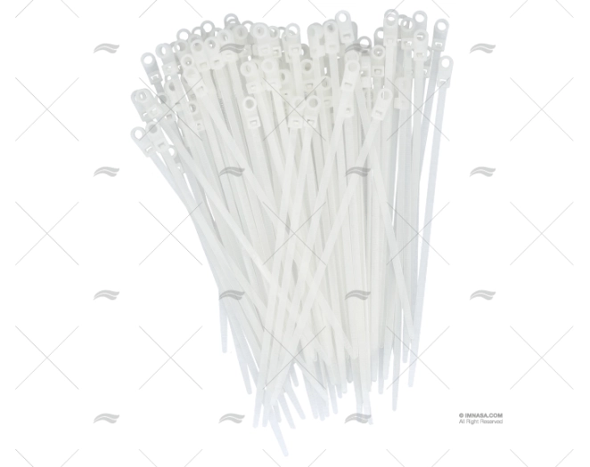 ABRAÇADEIRA NYLON C/OLHAL 4,8x200 BRANCA 100 U. NORMA