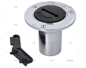TAPPO SCARICO 38mm OTTONE CROMATO/NERO PERKO