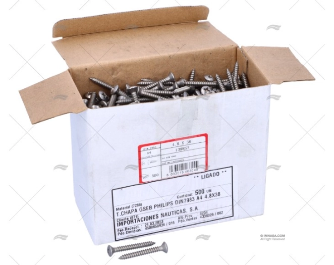 PARAFUSO DIN7983 A4 4,8x38 (500)