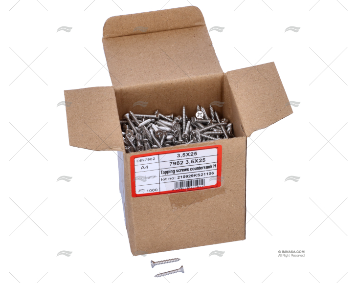 BOLT DIN7982 A4 3.5x25 (1000)