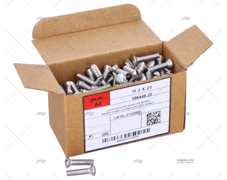 TORNILLO DIN964 A4 6x25 (200)