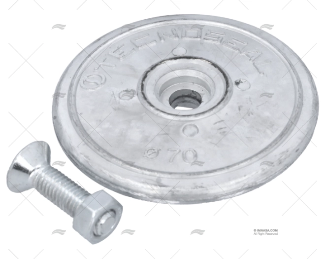 ÂNODO ZINCO DISCO  70mm DUPLO TECNOSEAL