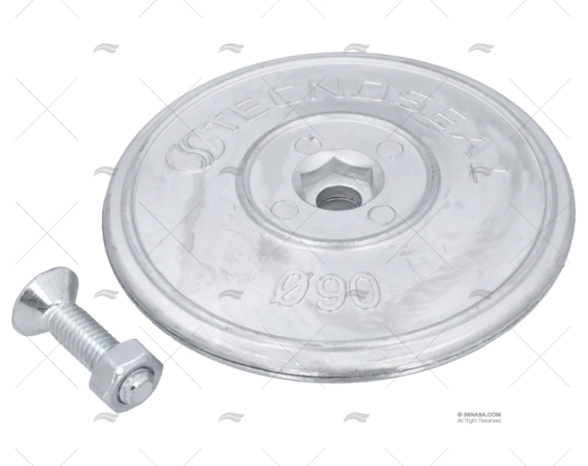 ÂNODO ZINCO DISCO  90mm DUPLO TECNOSEAL
