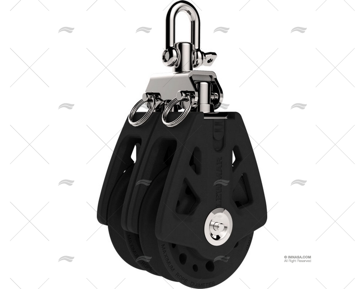 POLIA SINCRO T/60 DUPLO MAX. 10mm PRETA LEWMAR