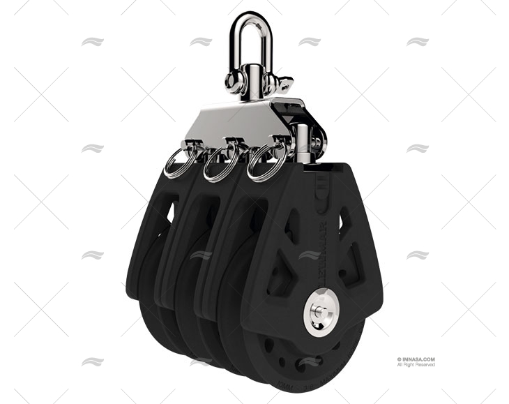 POLIA SYNCHRO T/50 TRIPLA MAX.10mm PRETA LEWMAR