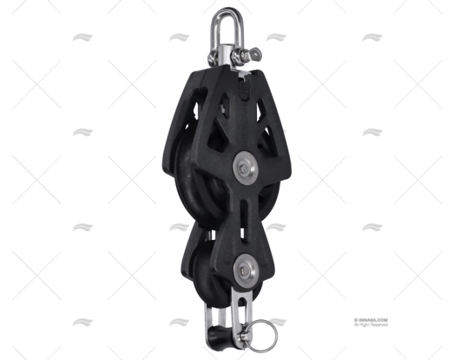 PULEGGIA SINCRO VIOLIN+FISSAGGIO MAX.10mm NERO LEWMAR