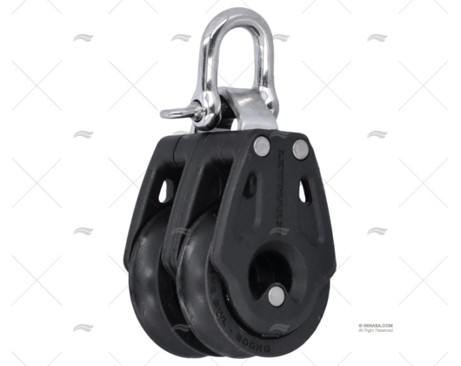 POLIA CONTROLO T/3 DUPLO PRETA LEWMAR