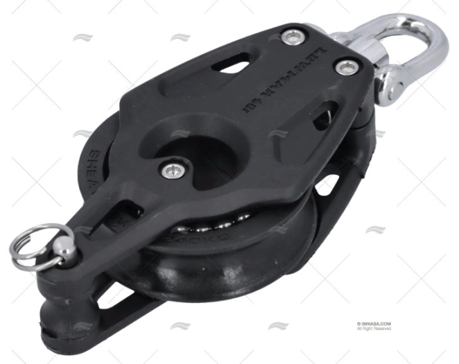 PULEGGIA CONTROLLO T/4 SINGOLA C/OCCHIELLO NERA LEWMAR