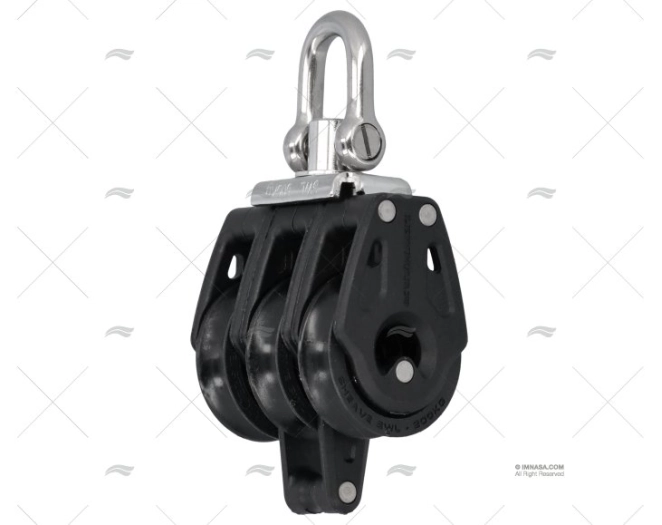 TRIPLE BLOCK WITH SUPPORT BLACK LEWMAR TRIPLE BLOCK WITH SUPPORT BLACK LEWMAR