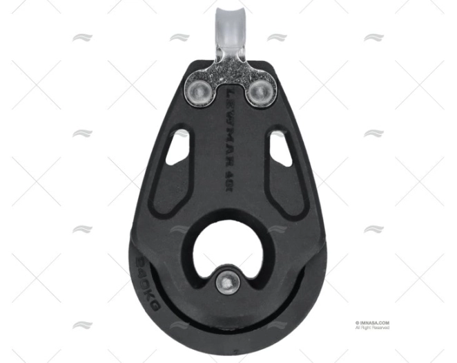 POLIA CONTROLO SIMPLES 40mm PRETA LEWMAR