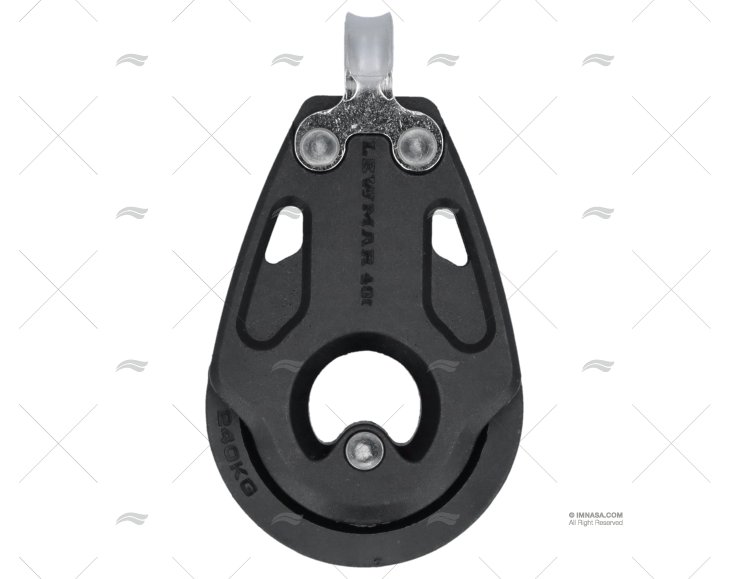 PULEGGIA CONTROLLO SEMPLICE 40mm NERA LEWMAR
