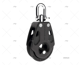 PULEGGIA SINGOLA DI CONTROLLO 30mm NERA LEWMAR