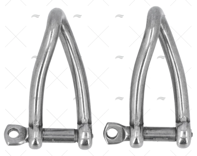MANILHA REVIRADA AISI-316 05mm (2ud)
