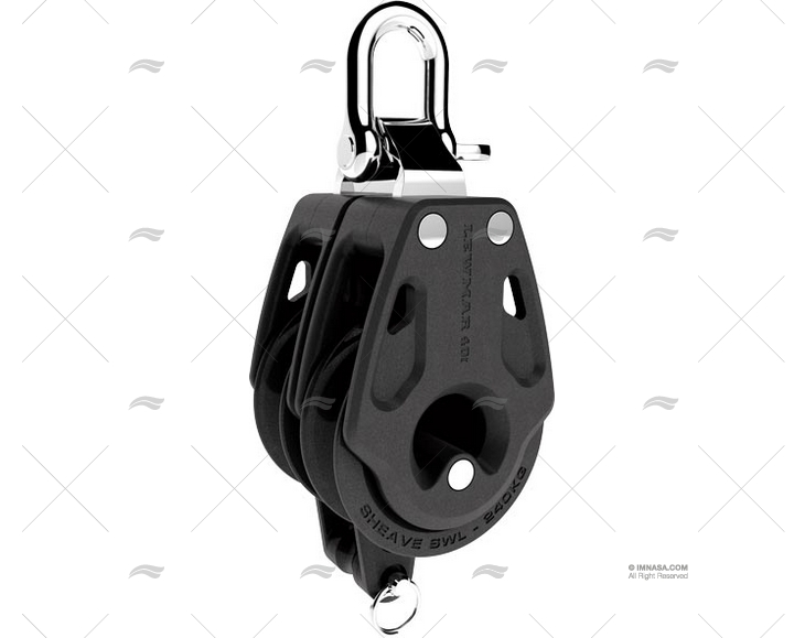 POLIA 30mm DUPLO COM FIXAÇÃO LEWMAR