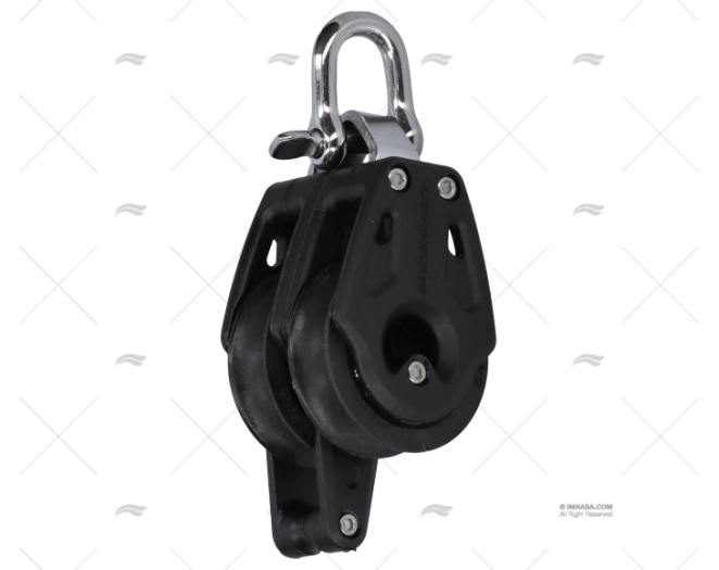 POLIA 30mm DUPLO COM FIXAÇÃO PRETA LEWMAR
