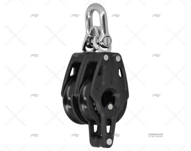 POULIE CONTROL 40mm DOUBLE NOIRE LEWMAR