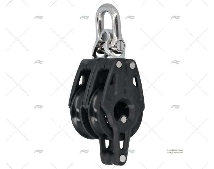 POLEA CONTROL 40mm DOBLE NEGRA LEWMAR