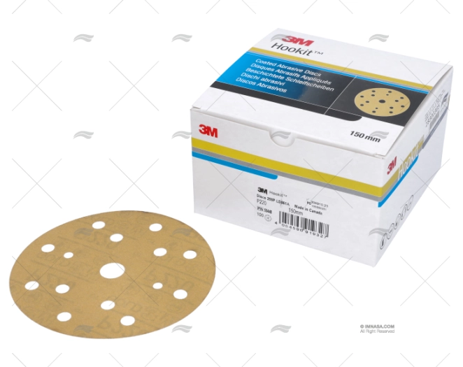 DISCO P 220 LIXA 15 FUROS.150mm. 100U 3M