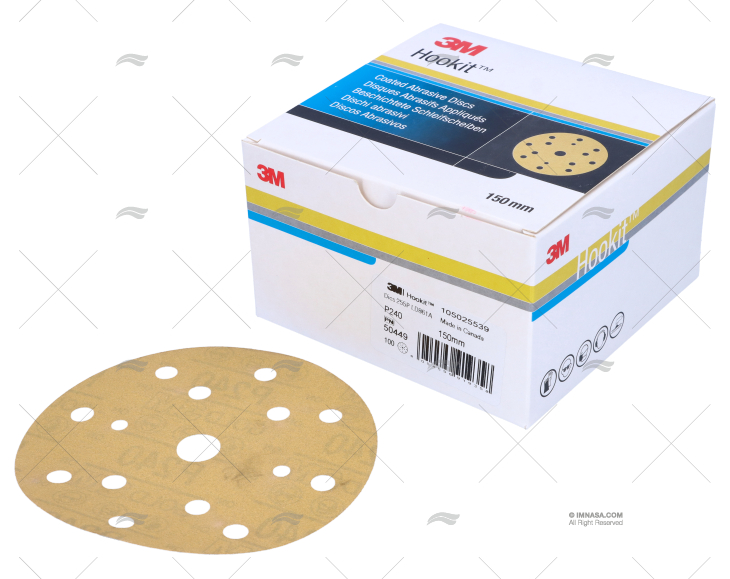 DISCO P 240 LIXA 15 FUROS.150mm. 100U 3M