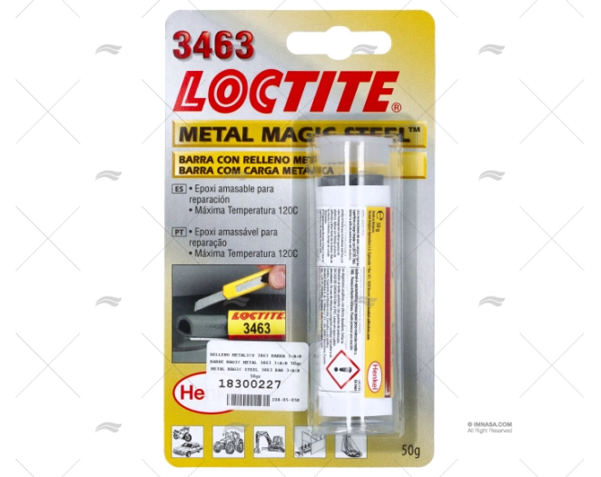 MASSA DE ENCHIMENTO EPÓXI 3463 BARRA 3+A+B 50gr LOCTITE
